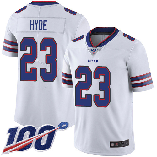 Men Buffalo Bills #23 Micah Hyde White Vapor Untouchable Limited Player 100th Season NFL Jersey